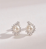 Ariel S925 Silver Freshwater Pearl Earrings 9-10mm White Small Fragrant Wind To Give To Girlfriend