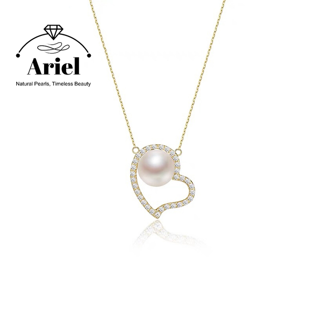 Ariel Pearl Necklace Freshwater Pearl Necklace 8-9mm White Minimalist Gift for Girlfriend