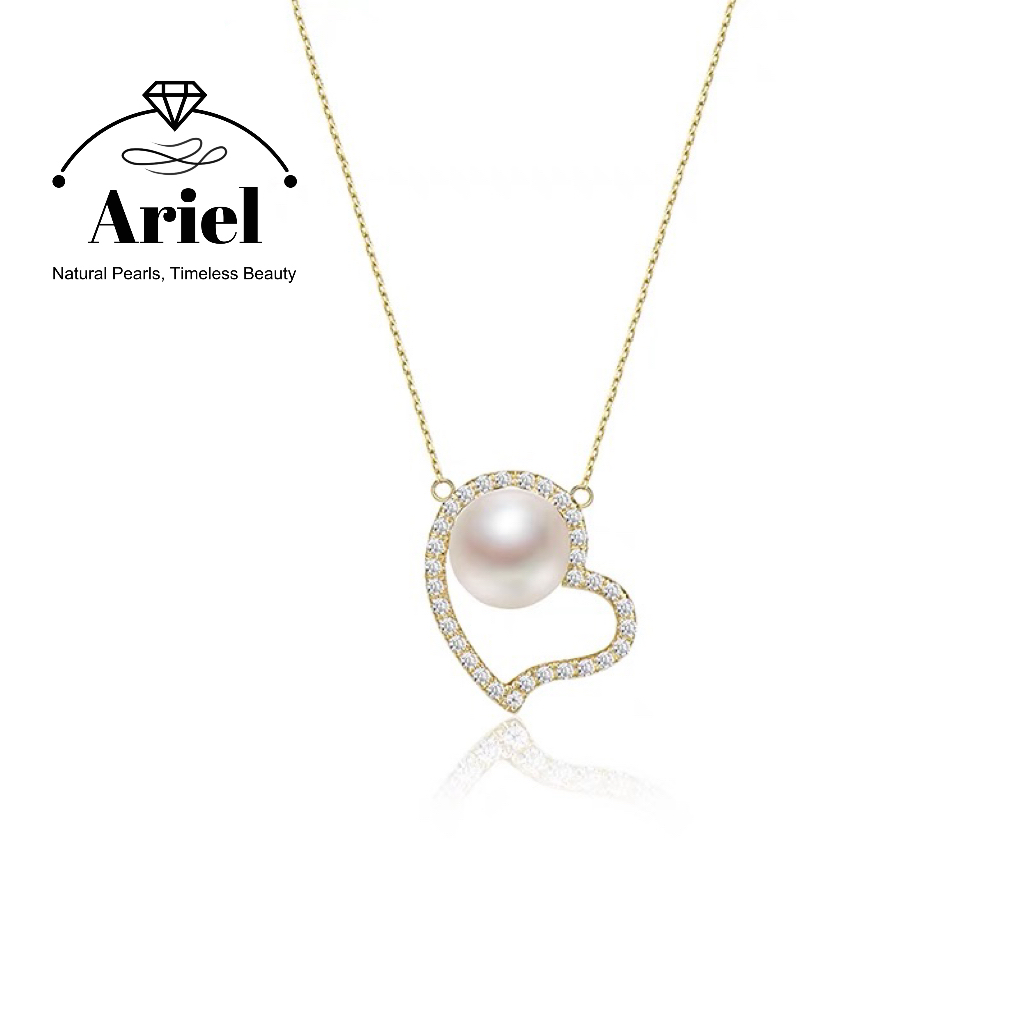 Ariel Pearl Necklace Freshwater Pearl Necklace 8-9mm White Minimalist Gift for Girlfriend
