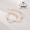 Ariel Star Frost Freshwater Pearl Necklace Women's Pattern Chain 4-5mm White Near Round Bead Necklace