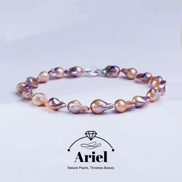 Ariel Freshwater Pearl ColourBaroque Necklace 9-12mm Classic Fashion