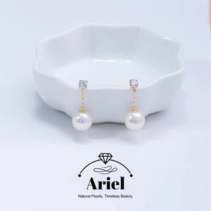 Ariel Natural freshwater pearl wind blowing earrings with fairy like aura, high-end feeling earrings