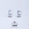 Ariel Natural dazzling large Baroque pearl earrings French retro atmospheric simple 925 sterling silver fashionable