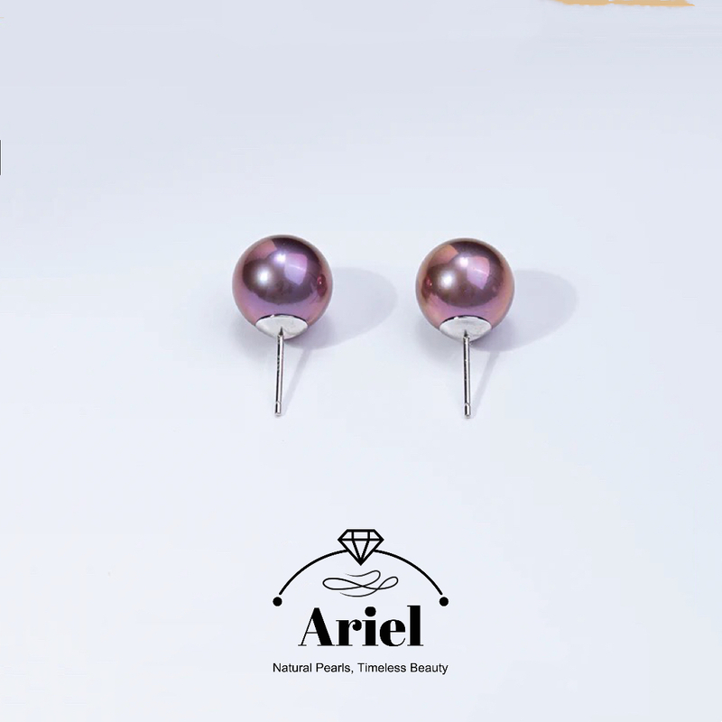 Ariel Freshwater Pearl And Purple Pearl Earrings Are Fashionable And Versatile Earrings