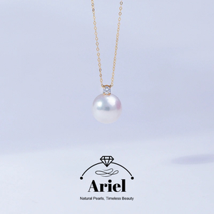 Ariel Dai Fei's Round Pearl Necklace, Sweater Chain, Light Luxury, Niche Necklace, Pure Silver Collarbone Chain
