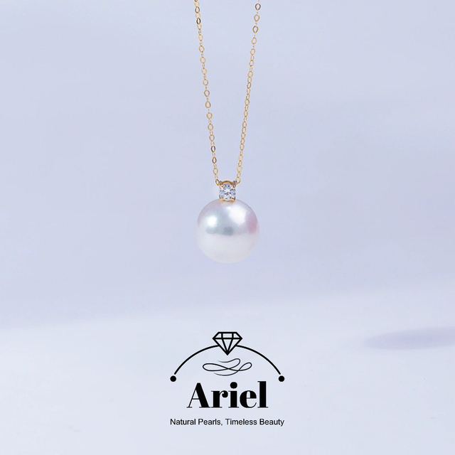 Ariel Dai Fei's Round Pearl Necklace, Sweater Chain, Light Luxury, Niche Necklace, Pure Silver Collarbone Chain