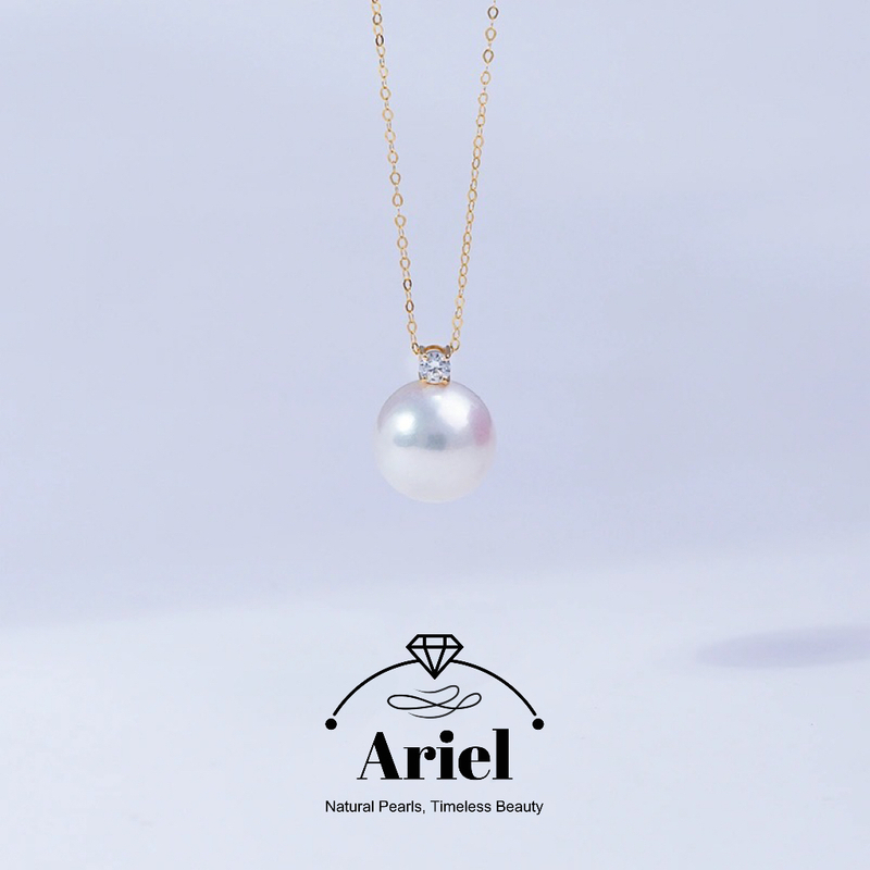Ariel Dai Fei's Round Pearl Necklace, Sweater Chain, Light Luxury, Niche Necklace, Pure Silver Collarbone Chain