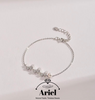Ariel Pearl shallow butterfly S925 silver freshwater pearl bracelet 5-6mm Mantou shaped white butterfly jewelry D