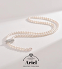 Ariel S925 Silver Freshwater Pearl Necklace 7-9mm White Water Drop/Meter shaped Gift