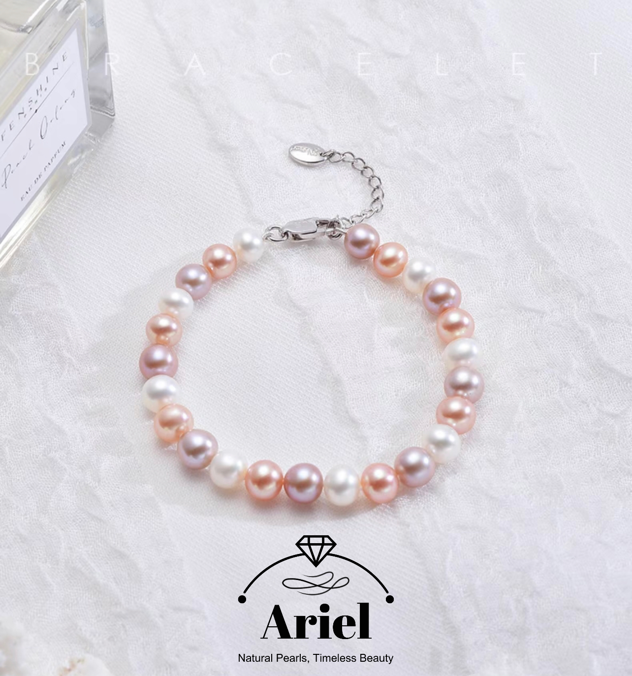 Ariel Freshwater Pearl Bracelet Round Strong Light Fashion Mixed Color Bracelet