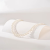 925 Silver 3-7mm White Natural Freshwater Nearly Round Pearl Necklace For Wedding Dress Women