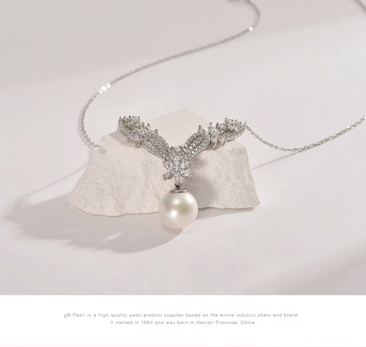 Ariel 925 Silver Freshwater Core Pearl Hanging Chain 12-13mm Round Simple Jewelry Festival Gift