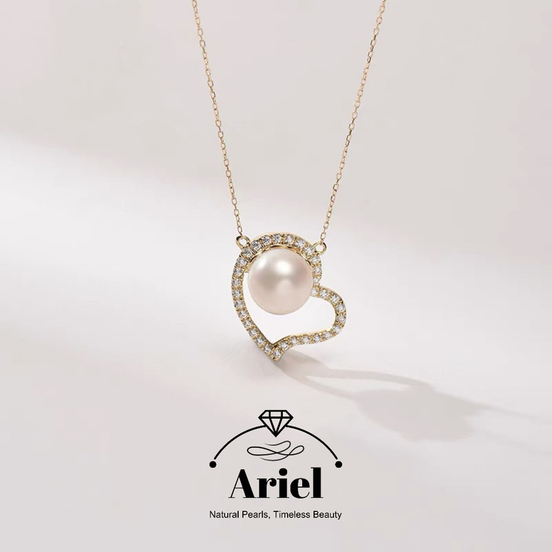 Ariel Pearl Necklace Freshwater Pearl Necklace 8-9mm White Minimalist Gift for Girlfriend