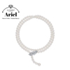 Ariel S925 Silver Freshwater Pearl Necklace 7-9mm White Water Drop/Meter shaped Gift